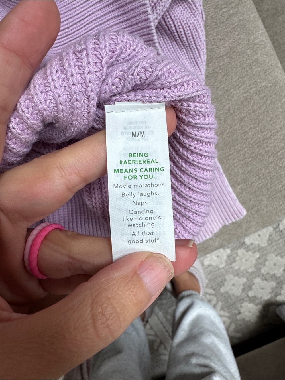 aerie Dusty Lilac Ribbed Oversized Sweatshirt - Picture 9 of 10